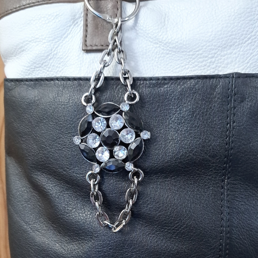Hand Crafted Bag Purse Tote Jewelry Key Ring Decorative Vintage Jewelry Upcycle